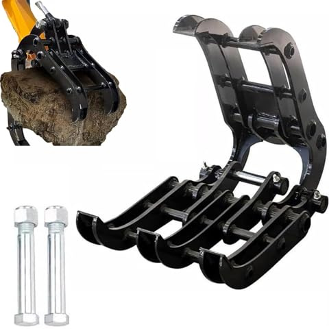 Pince à bois pour mini-pelle, accessoire pour pelle mécanique, pour manutention de roches, saisie de grumes, défrichage, empilage de pieux et de ferraille.