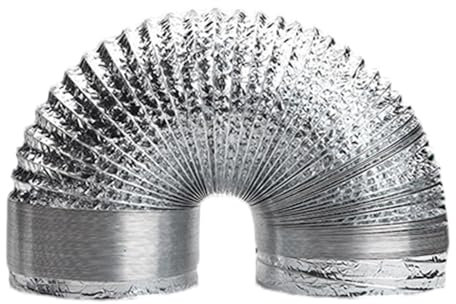 Tuyau de ventilation de séchage flexible, conduit d'aluminium en aluminium 120 mm, tuyau résistant au feu 59 pouces pour les climatiseurs, cagoules d'extracteur et systèmes ventilation, év
