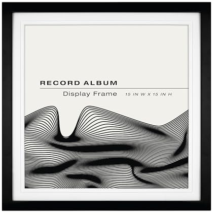MCS Single Matted Record Album Frame, 15x15, Black