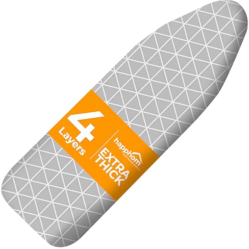 13 x 43 Ironing Board Cover and Pad Extra Thick Heavy Duty Padded with Extra White Superior Felt Scorch and Stain Resistant with Elasticized Edges, Compatible with 12-14 Wide 42-44 Length