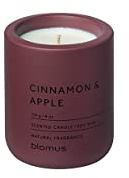 blomus Duftkerze -FRAGA- aus Beton | Farbe Port | Duft Cinnamon & Apple | Ø6,5 x 8H cm | 100% nachhaltiger Sojawachs