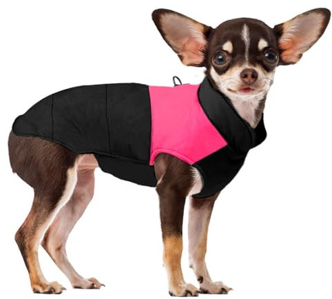 Voarge Ropa cálida de invierno para perros - Chaqueta impermeable para perros pequeños, medianos y grandes (rosa, S)