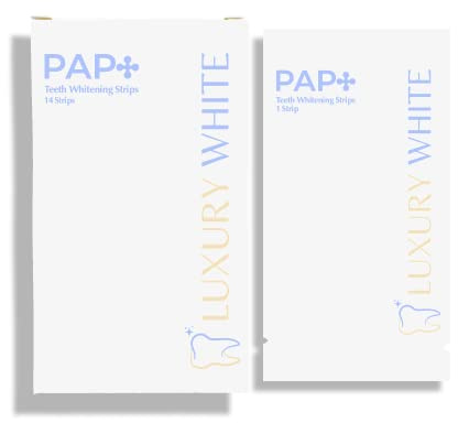 Luxury White PAP+ Whitening Strips – 14 Paar Zahnaufhellungsstreifen ohne Peroxid, sanft zum Zahnschmelz, für empfindliche Zähne