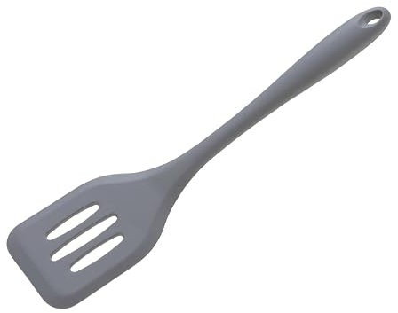 Wiltshire Silicone Slotted Turner, Flipping & Turning Tool, Fish Slice, Cooking & Serving Spatula, Heat-Resistant Utensil, Non-Stick, Non-Scratch, Pebble Grey, 29.5x6.9x1.7cm
