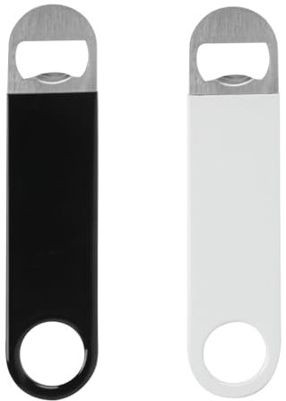 Lot de 2 ouvre bouteille professionnelle : revêtement en caoutchouc, acier inoxydable. Décapsuleurs de barman résistants par sublimation pour cuisine, bar, restaurant, fête, homme, femme