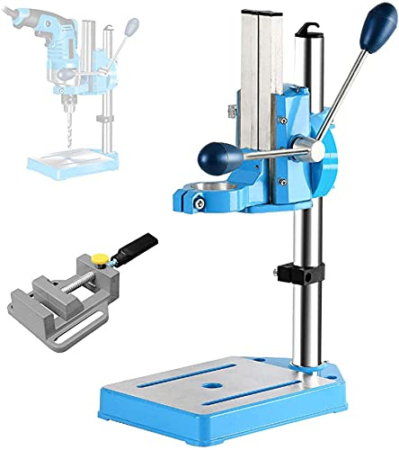 Soporte de taladro eléctrico de sujeción de 38-50 mm, soporte de prensa de banco de alta precisión con carrera de 80 mm y base de aluminio fundido de columna gruesa (sin taladro eléctrico)