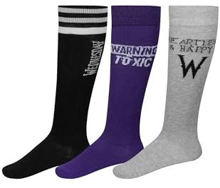Wednesday Calcetines Mujer 35-38 | Calcetines Mujer 39-42 | Die Addams Family | Calcetines de peluche | Calcetines hasta la rodilla | Medias, Calcetines hasta la rodilla, 39-42
