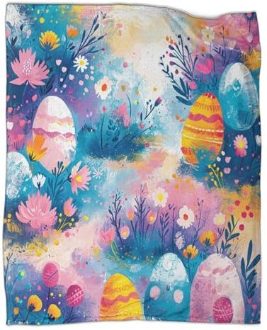 UENDOKRNN Easter Egg Blanket 3D Blanket, Warm & Cosy Blankets For Beds, Bedding for Bed Couch, 40x50inch(100x130cm)