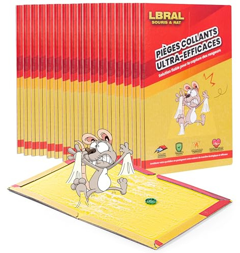 Pièges à Souris & Rats – Lot de 20 Plaques de Glu Ultra-Collantes | Pliable, Non Toxique, Facile à Installer | Usage Intérieur & Extérieur | Format XL Anti-Rongeurs