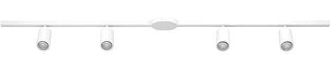 Eglo Sistema di binari ad alto voltaggio Easy Track, set espandibile con 4 faretti da soffitto, binario in alluminio e plastica bianca, lampade con attacco GU10, 192,5 cm