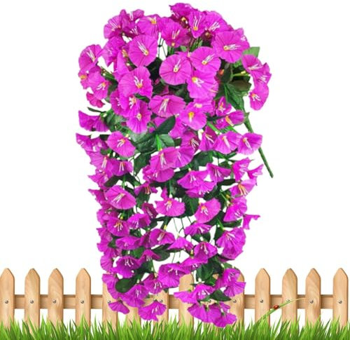 Fausses Grimpantes pour Un Usage en Extérieur - Fausses Gloires du Matin - Décoration Réaliste pour Patio Pergola Balcon Porche Cour Gazébo