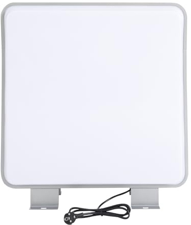 Caja de luz publicitaria LED de doble cara, cuadrada, impermeable, marco de aluminio acrílico, con 4 soportes, para supermercados, salones de belleza, restaurantes, 60 x 60 x 14 cm