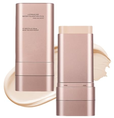 QEXUJOW Bases de maquillaje,Base de maquillaje en barra de doble punta con función de borrador, base líquida iluminadora y de larga duración, con cabezal de cepillo para base.