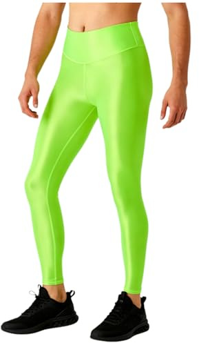 Yihuimin Olja strumpbyxor herr nylon strumpbyxor yoga leggings sporttights mjuka släta ultratunna löpartights pilates byxor fitness outfit