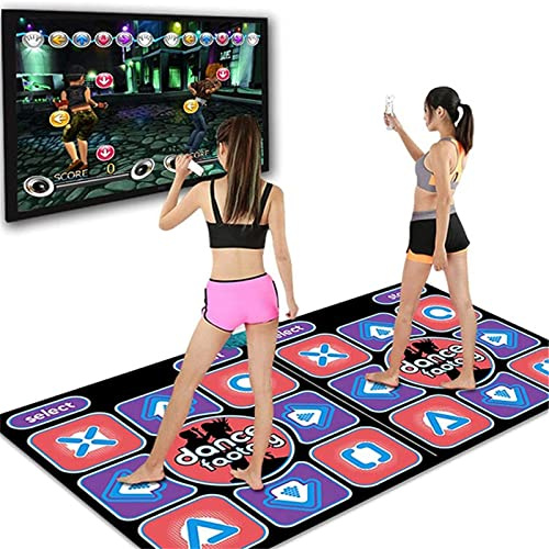 Tapis de jeu de musique de danse antidérapant, double sol, électronique, cadeau de Saint-Valentin, accessoire de jeu pour la maison (noir, taille unique)