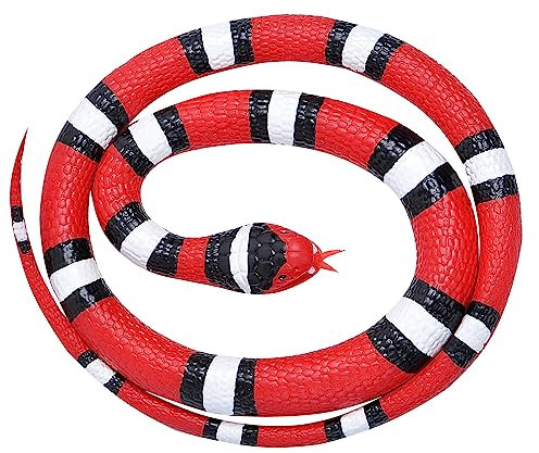 Wild Republic Rubber Snake Écarlate, Faux Serpent en Caoutchouc Écarlate, Jouet Serpent, Cadeau pour Garçon ou Fille, Faux Serpent Réaliste, Jouet Éducatif 117 cm