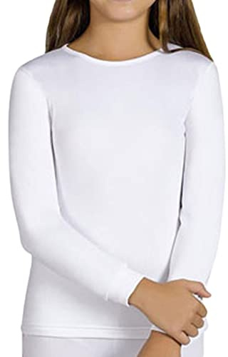 YSABEL MORA Camiseta Térmica de Manga Larga para Niño y Niña. Ropa Térmica Infantil de Invierno. Térmico Interior para Fútbol, Ciclismo y Nieve. Color Blanco. Talla 8