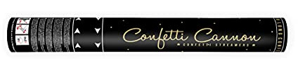 PartyDeco Tubo Cannone Spara Stelle Filanti Oro Metallizzato per Matrimonio e Feste