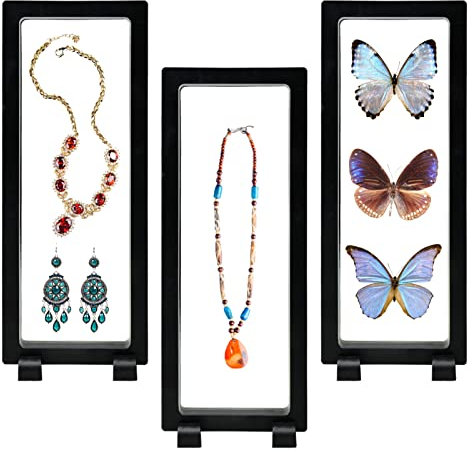 3 Pièces Cadre Flottant 3D, Cadre Flottant Pièce Monnaie Vitrine Flottante 3D Présentoirs Flottants 3D Présentoirs Transparents 3D Cases Présentoirs Plastique pour Exposer des Bijoux médaillo Timbres