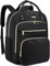 Cafele Mochila portátil femenina convertible de 17,3 pulgadas, billetera de mochila negra para viajes impermeables, bolsa de computadora para profesores y enfermeras