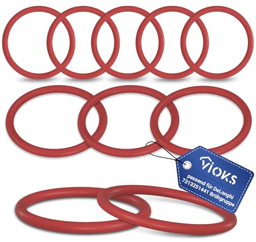 VIOKS 10x O Ring Dichtung 43mmØ Ersatz für DeLonghi 5332149100 Gummidichtung Rund - Gummi Dichtungen Set O Ringe Sortiment für Brühgruppe - Dichtungen & O-Ringe Set für EAM ECAM ESAM Kaffeeautomat