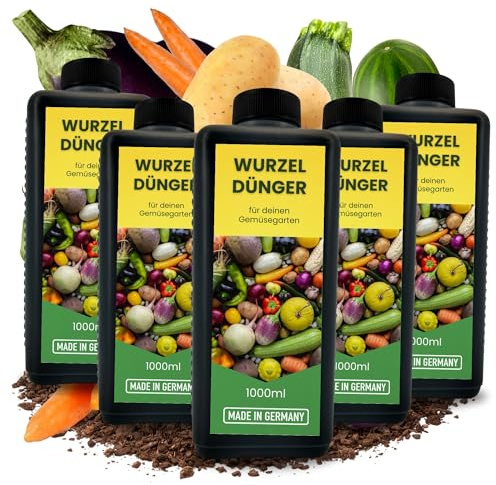 TronicXL 5 l rot gödselmedel koncentrat för potatis morötter purjolök gurkor tomater grönsaker universal flytande gödselmedel morötter sallad 5000 ml grönsaksgödsel växtgödsel trädgård