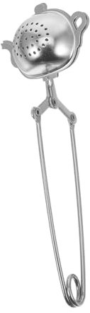 TOPPERFUN Stainless Steel Tea Filter Tongs Creative Teapot Shape Tea Infuser Spoon Type Handle for Loose Leaf Tea Brewing and Lightweight Design for Tea Lovers
