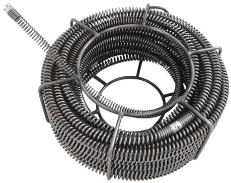 Spirale de nettoyage de canalisations, déboucheur de canalisations avec rainure coulissante, panier de rangement, 4,9 m x 4, 2,5 m x 1 diamètre de la spirale 16 mm, convient pour des tuyaux de 1,18 à