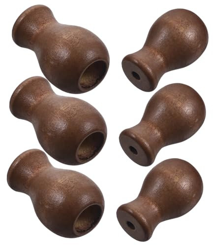 Levemolo 6pezzi Pomelli in Legno per Cordoni Tende Accessori per Bastoni e Pesetti Nappe Piccole per Cordini delle Tapparelle Ricambi Resistenti e Facili da Abbinare Decorazioni Casa