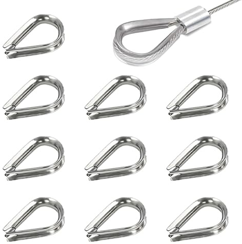 zDwfDc 10PCS M4 Stainless Steel Thimbles for 5/32” Diameter Wire Rope DD043-4