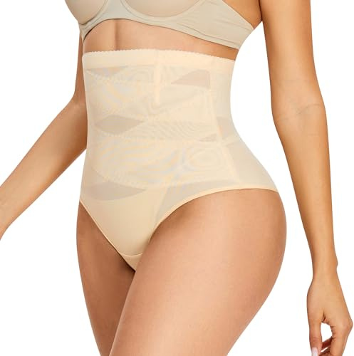 FXTYK High Waisted Shapewear for Women Tummy Control Thong Underwear Seamless Shapewear Knickers High Waist Firm Control Body Shaper（S-3XL）