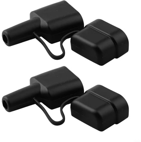 DAZZLEEX Guaina per cavi 50A con cappuccio per Anderson, guscio in PVC UL94V-0, protezione antipolvere per roulotte, pannelli solari, frigoriferi, cablaggio vano batteria, Bipo (2 pezzi, nero)