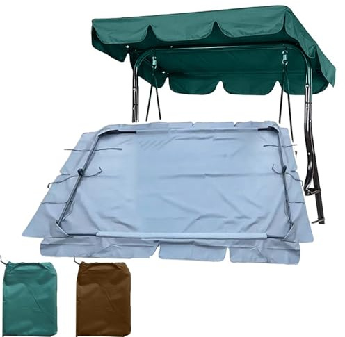 Waterproof Replacement Canopy for Hollywood Swing UV-Resistant Garden Swing Cover Fits 140CM to 250CM 3-Seater Dark Green (98x73 inches)