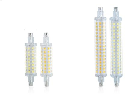 1fortunate 2-pack Led R7S Lamp Spotlight 78mm/118mm AC220V 2835SMD-64/128leds R7S Floodlight Lampor Ingen flimmer(Warm White,78mm)