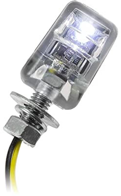LED-Kennzeichenbeleuchtung Nano chrom klares Glas 12V/1,4W, E-geprüft Universal Motorrad Roller Nummernschildbeleuchtung Nummermnschild
