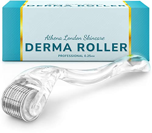 Titan-Derma Roller 540 (0,25 mm) für die Hautpflege mit Gesichtsschutz, ergonomisches Design, von Athena London Skincare