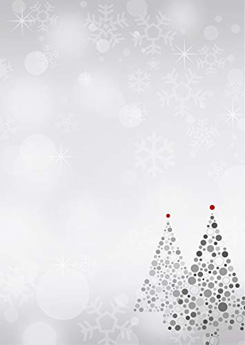 Weihnachten Merry Christmas Weihnachtsbaum modern grau/rot Set 40-teilig 20 Blatt Briefpapier + 20 Stück Briefumschläge DIN lang ohne Fenster 51321+6861