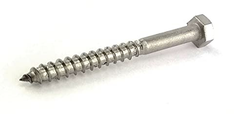 Tornillo Cabeza Hexagonal para Madera Tirafondo Acero Inox DIN 571 (8x60) x50