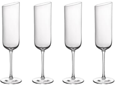 Villeroy & Boch - NewMoon Sektkelch Set, 4tlg., elegante, modern geschnittene Sektgläser, Kristallglas, klar, spülmaschinengeeignet