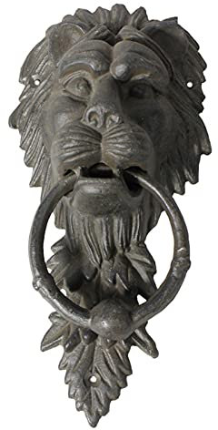 MMQGQ Battente A Porta in Ghisa in Ghisa retrò Leone, Maniglia per Porta in Ferro Battuto Antico, Accessori da Giardino