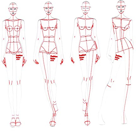 Sharplace 4Pcs Fashion Drawing Template Ruler Set, Woman Sewing Humanoid Patterns Design, Clothing Measuring French Curve Rulers A4 Drawings, A