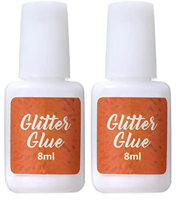Glitter Tattoo Glue 2Pcs, Adhesivo para el Cuerpo/Pegamento para el Cuerpo para Tatuajes con Purpurina/Tatuajes Temporales, Perfecto para Carnaval, Fiesta de Cumpleaños, Pascua