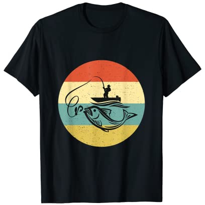 Pesca vintage retro idea regalo pescador hombre personalizado Camiseta