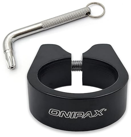 ONIPAX Anti-Theft Bicycle Seat Post Clamp Aluminum Alloy 31.8MM Black (31.8mm)