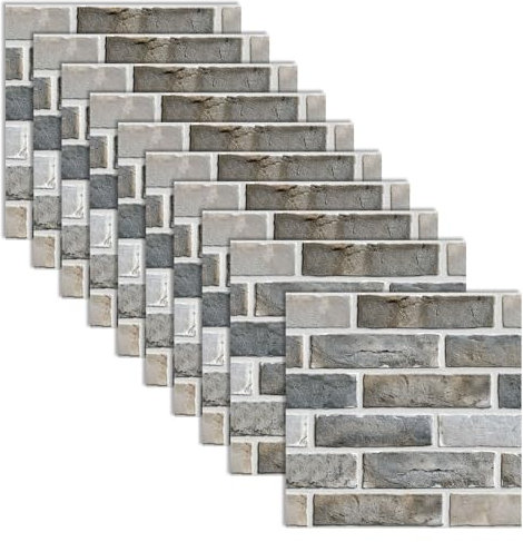 suaywo 10 Stück 3D Selbstklebende Tapete 3D Tapete Selbstklebend PVC Wandpaneele Selbstklebend 30 x 30 cm Wandpaneel Geeignet für Wohnzimmer, Wandverkleidung (blauer Ziegelstein)