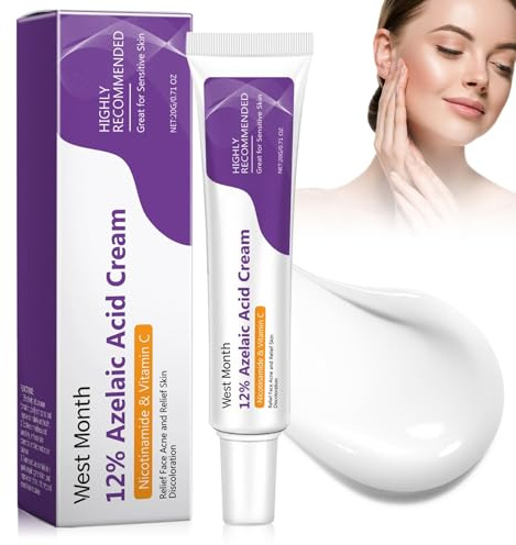 Azelaic Acid Serum,Azelainsäure 12% Gesichtsserum,Against Redness,Anti Pimples and Nodules,Für sensible Haut,Hellt Pickelmale auf Aufgehellte Pickelmale,20g,lila-1