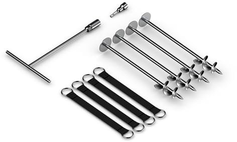 Jumpflex - PRO Trampoline Anchor Kit, Heavy Duty Ground Anchor Metal Stakes Set