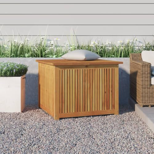 Xichuzi Caja de almacenaje de jardín Madera Maciza Acacia 75x75x58 cm, Baul Almacenaje Exterior, Baúl Exterior, Baul para Exterior, Arcon Jardin, Baul Jardin Exterior - 319706