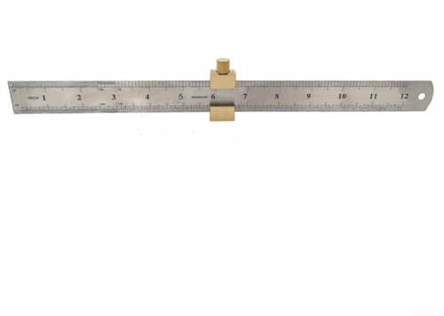 Calibro di marcatura in metallo con doppia funzione di misurazione, essenziale per lavori di lavorazione del legno fai da te