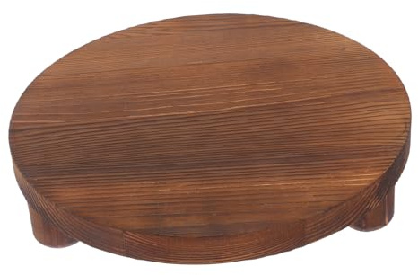 TOPPERFUN Supporto in Legno Massello per Piante da Interno e Porta Cosmetici Rustico, Piedistallo Vintage da Tavolo Salvaspazio Finitura Anticata per Oli Essenziali e Profumi